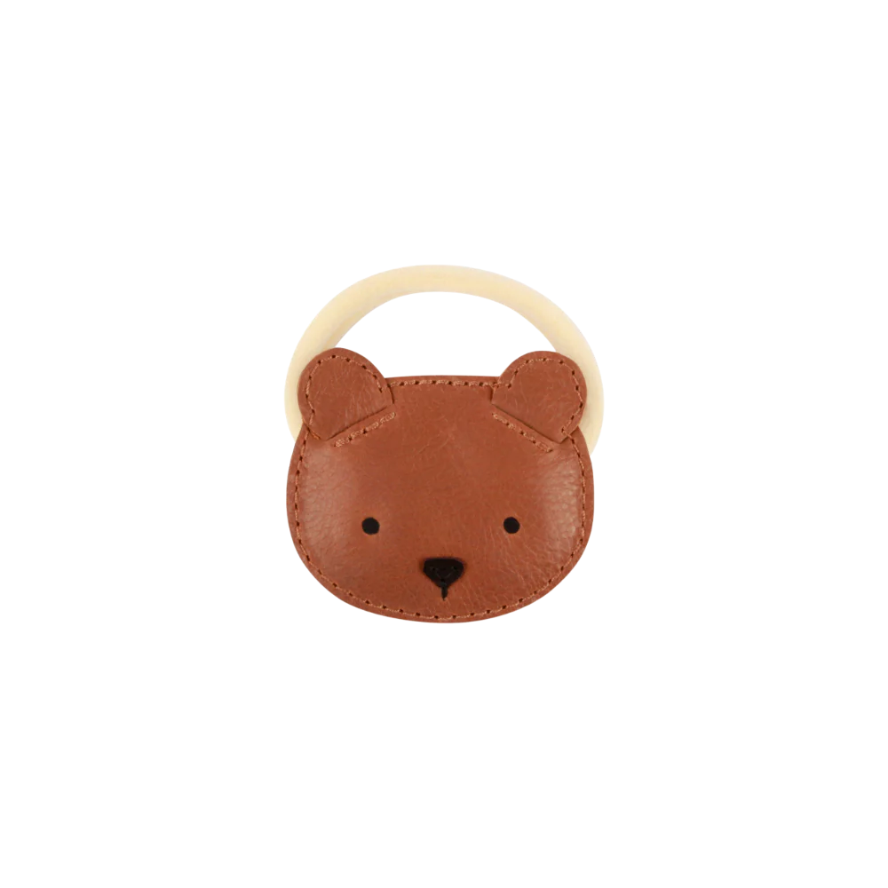 Josy Classic Hair Tie | Bear | Cognac Classic Leather