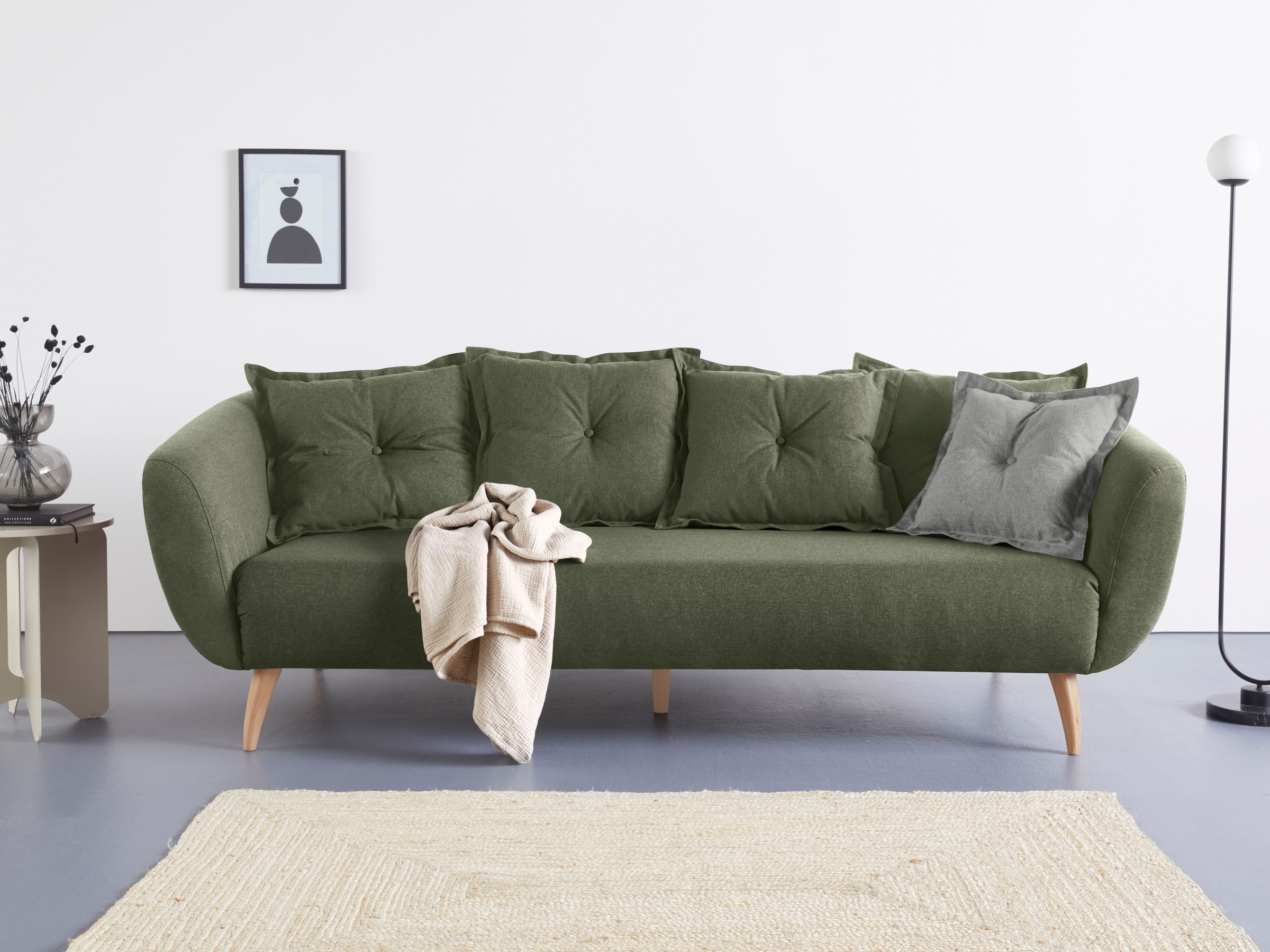 Home affaire 3-Sitzer »Baggio modern und romantisches Design, bequem« Zierkissen inklusive