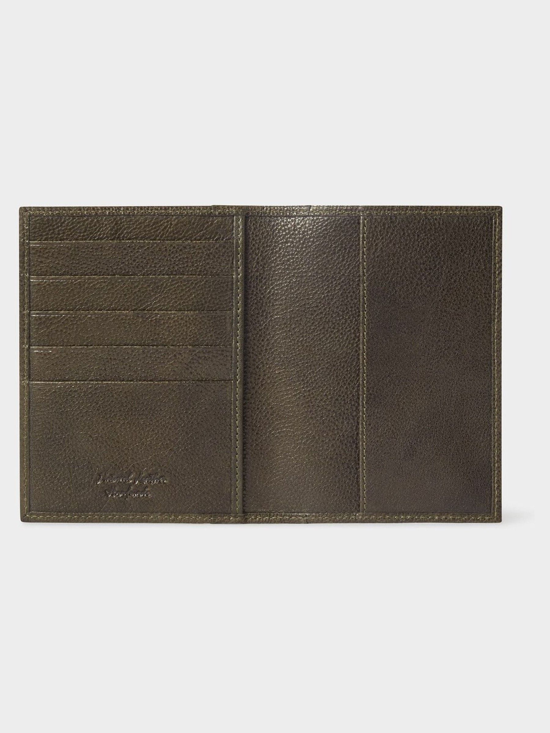 Groen - Osprey London The Compass Leather Black Passport Holder