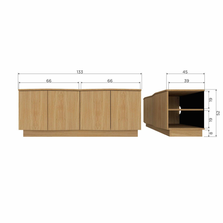 WOOOD Zuma tv-meubel 133 eiken