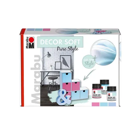 Marabu Acryl-Softfarbe im Set, Decor Soft Set, Pure Style