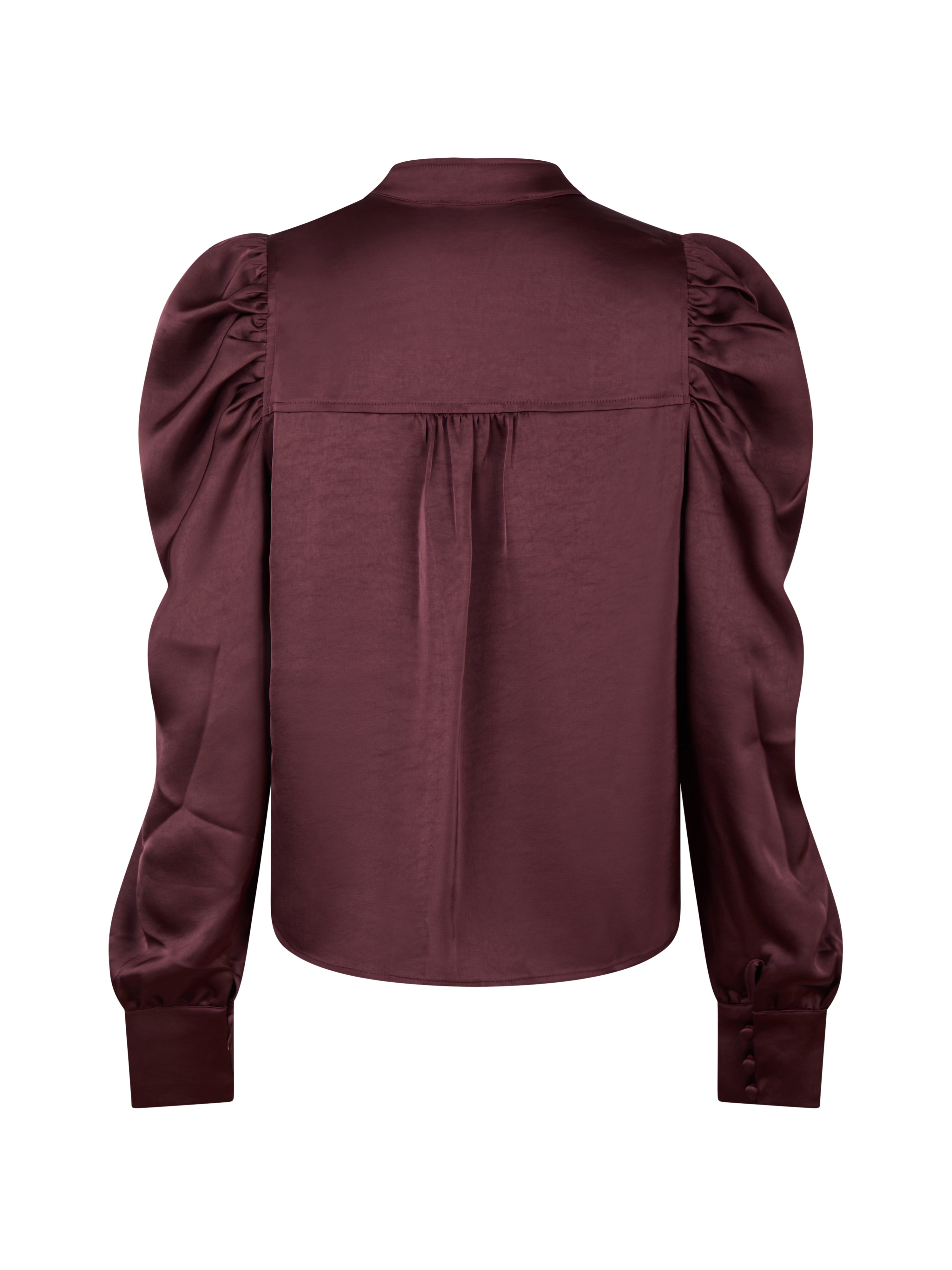 Neo Noir  Rosslyn Heavy Sateen bluse - Burgundy