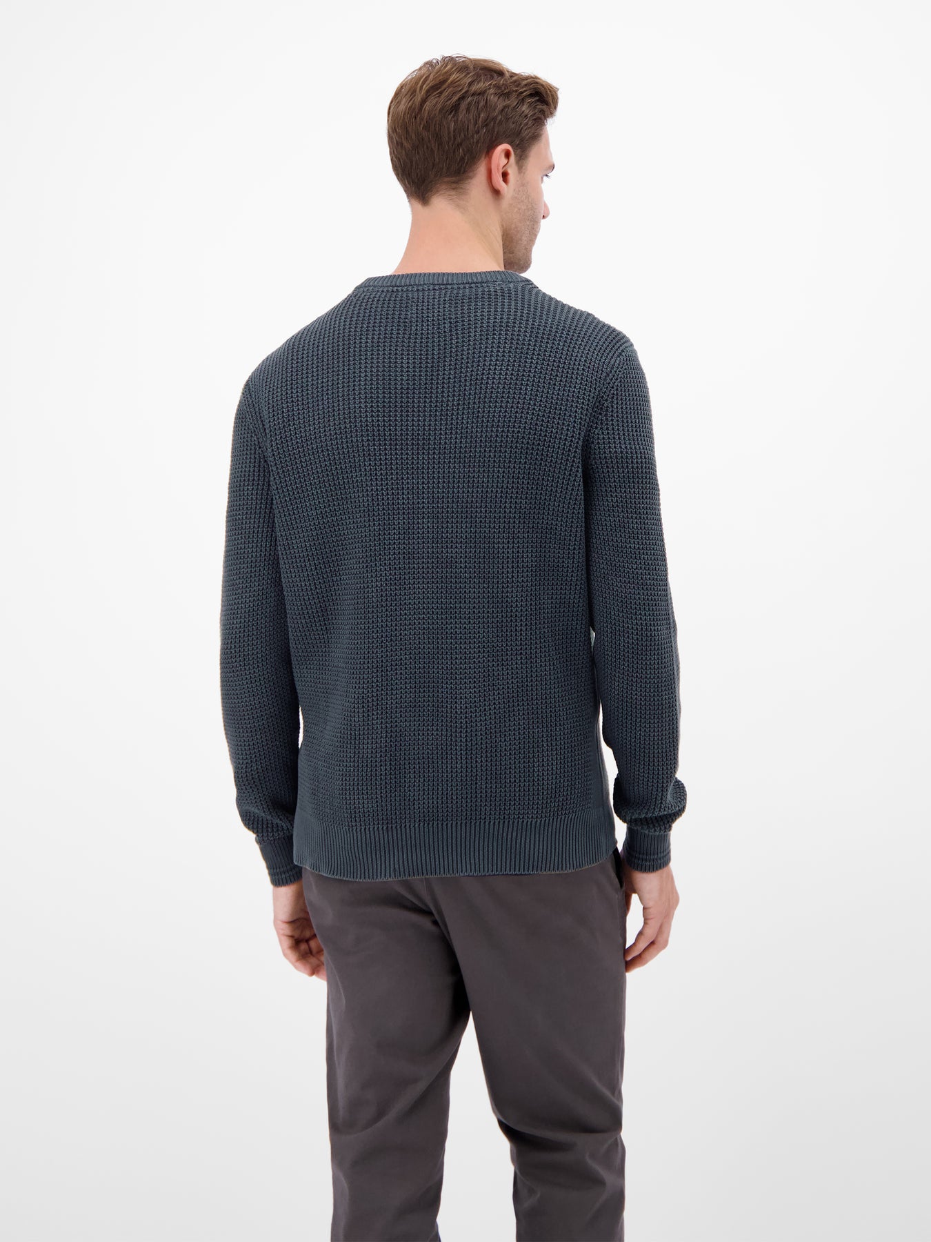Herren Crewneck-Stricker in Strukturqualität