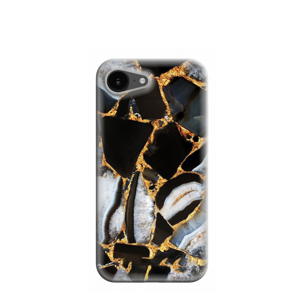 iPhone 16e Kunststoff Hülle Marmor Marble 6 - Schwarz