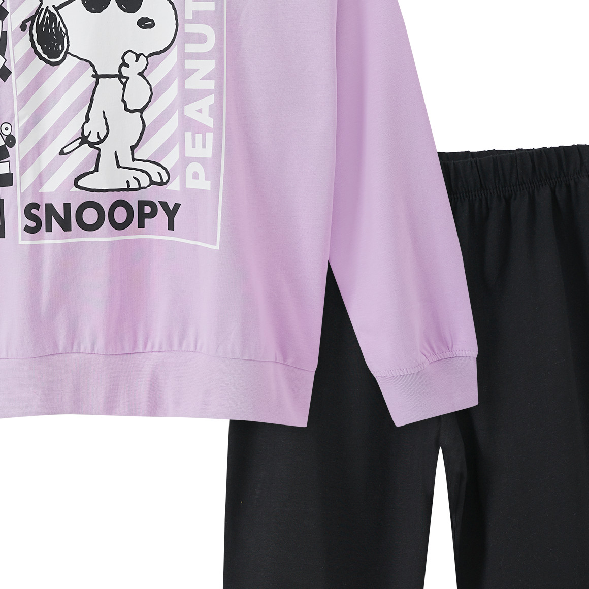 Yigga Peanuts Schlafanzug mit Print helllila / schwarz