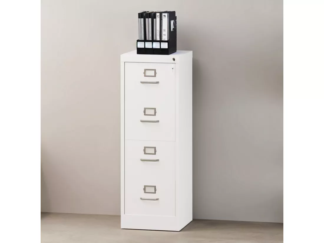 Classeur 4 tiroirs - pour format lettre/légal/A4 - pour le bureau à domicile - blanc - 45.8 x 45 x 133cm