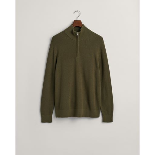 GANT Ribstrikket 1/2-zip Sweater, Dark Cactus, 3XL