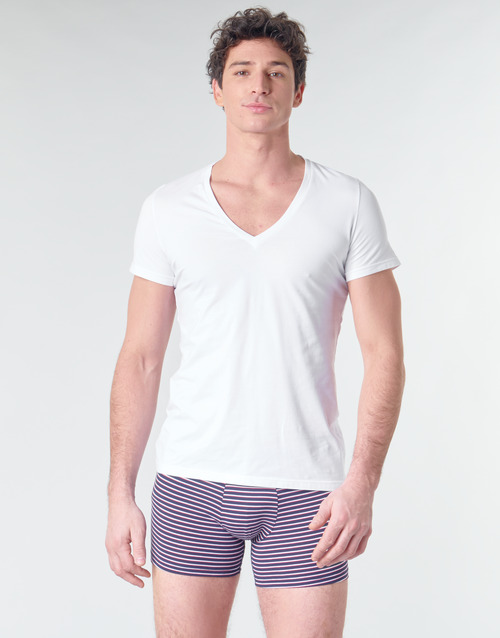Hom - SUP' COTTON TSHIRT COL V PROFOND - Blanc
