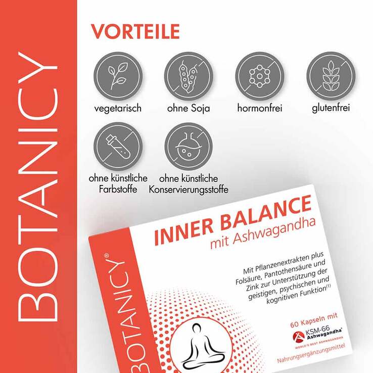 Botanicy Inner Balance mit Ashwagandha Ksm-66 Kapseln, 60 St