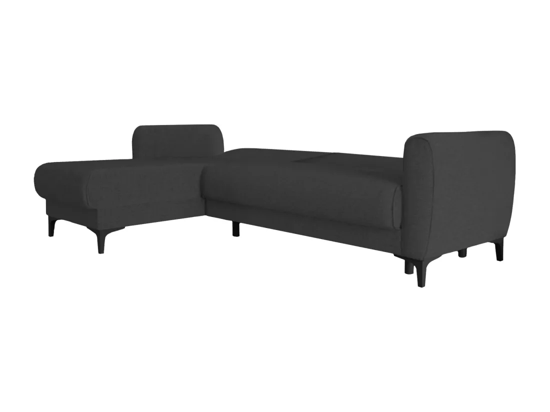 Canapé Dabazo, Canapé d'angle avec péninsule réversible, Canapé de rangement moderne avec méridienne et 3 coussins, 230x153h85 cm, Anthracite