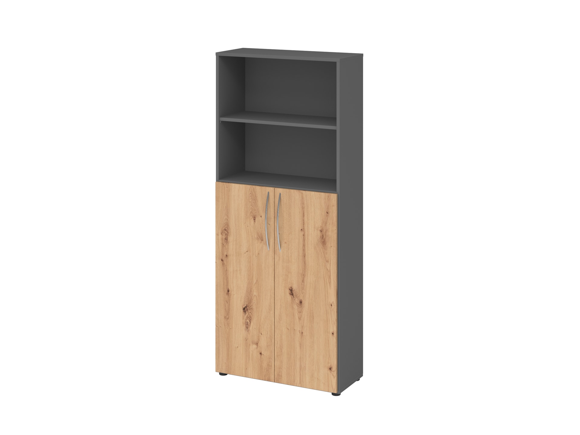 Büroregal 80 cm Graphit/ Asteiche