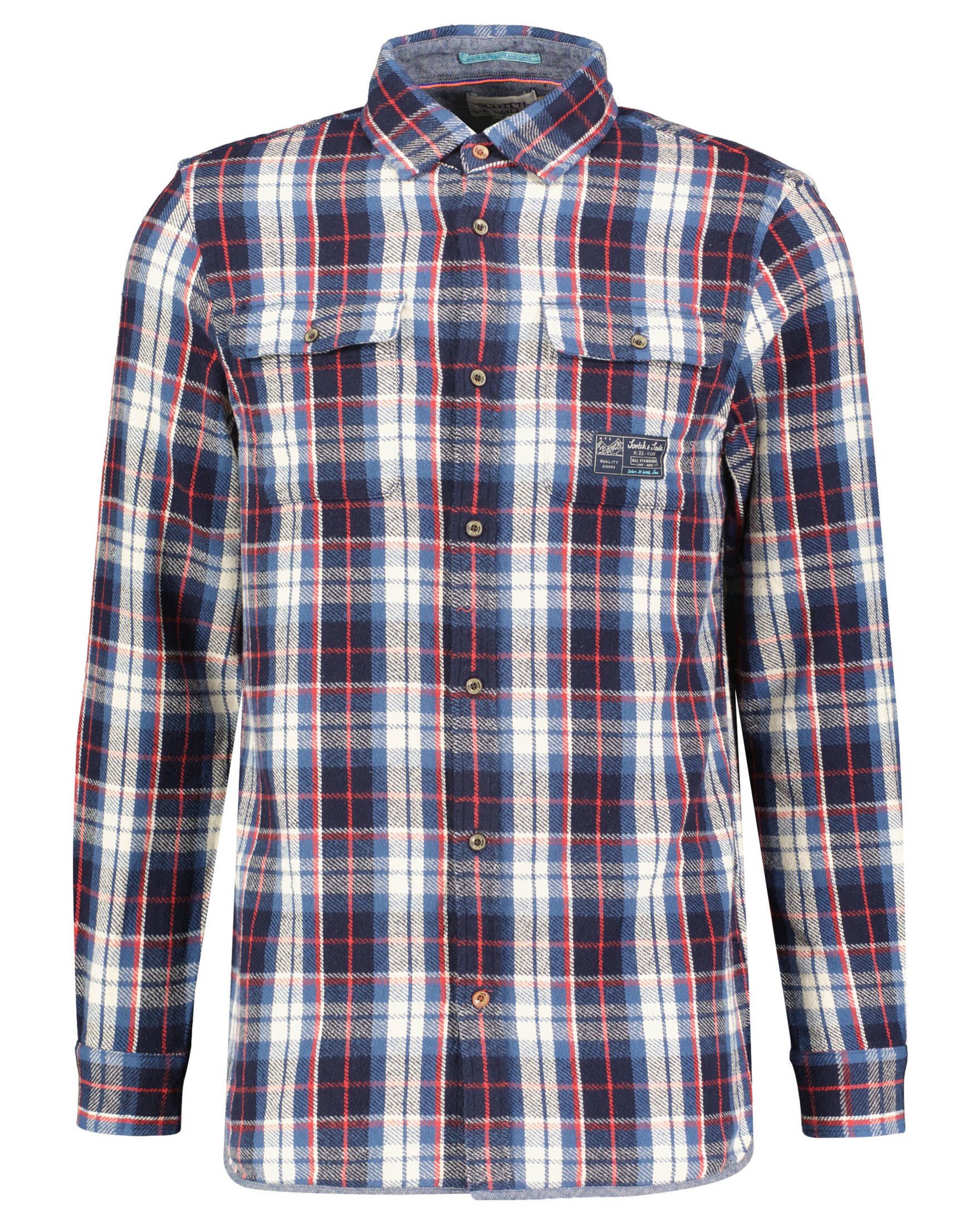 Scotch & Soda| Herren Flanellhemd Regular Fit Langarm