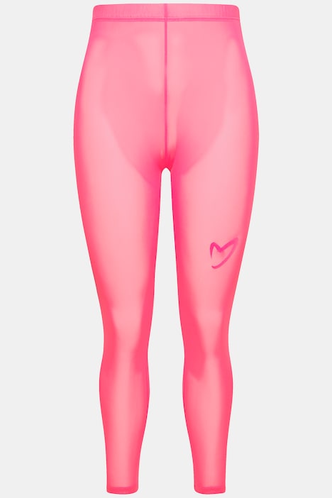 Mesh-Leggings, Herz, Flockdruck
