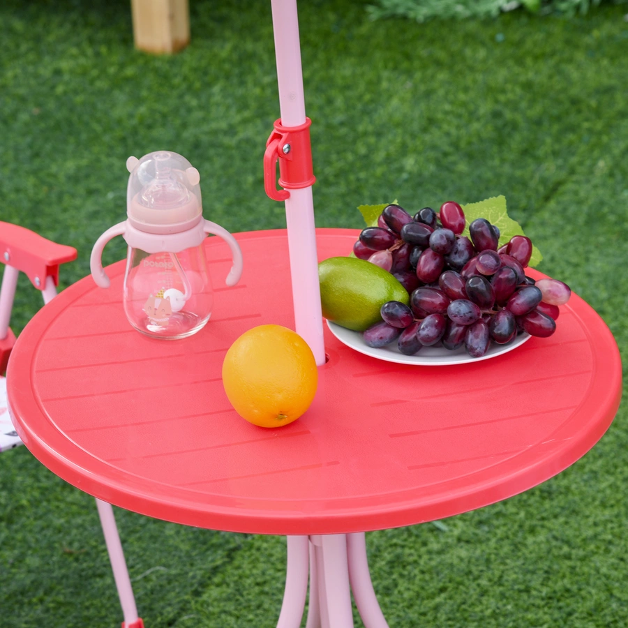 Outsunny Kinder Gartenset mit Sonnenschirm rot