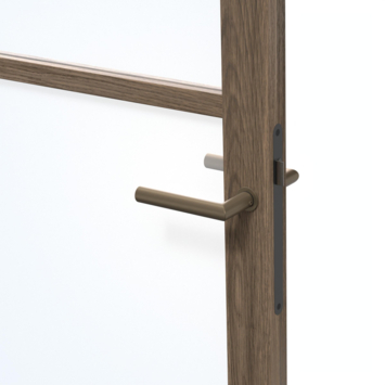 Arne & Bodil binnendeur ABE100 blank glas - donker eiken houtlook afwerking