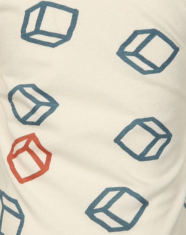 Langarmshirt PURE – CUBES in off white