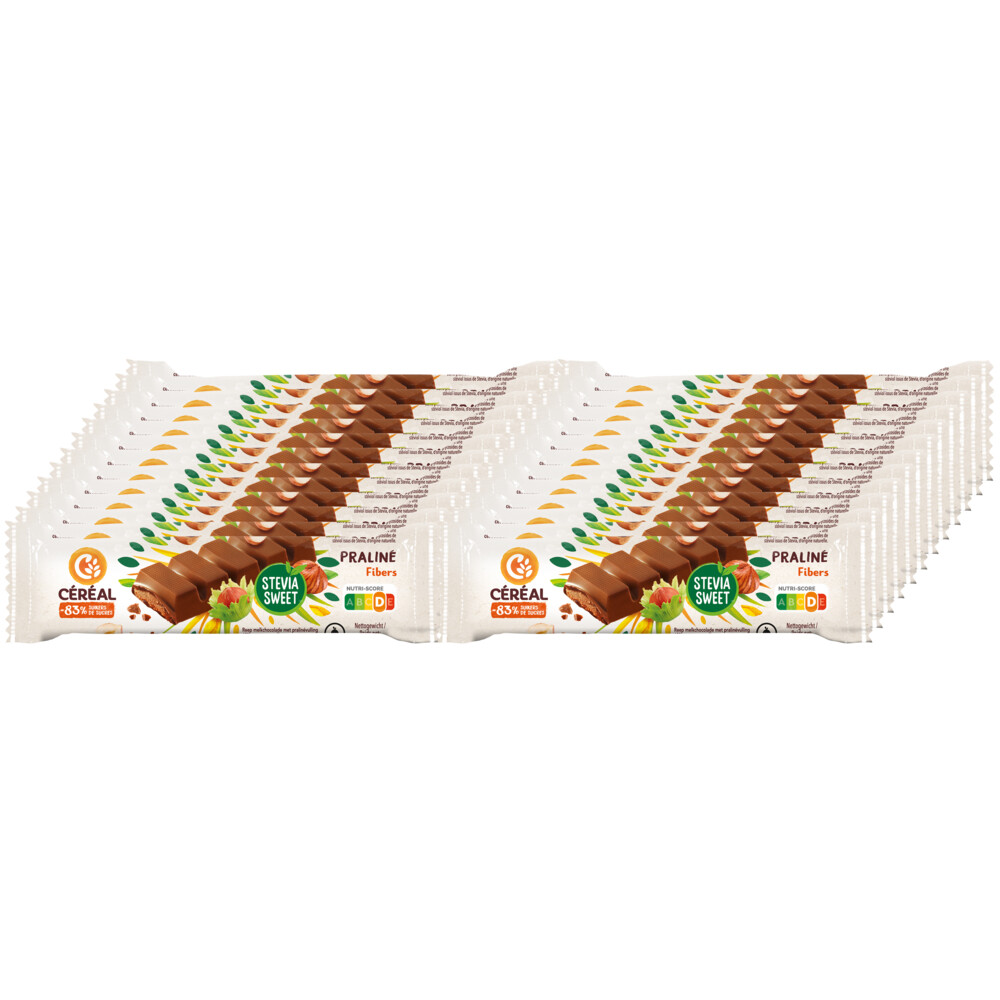24x Céréal Chocolade Reep Praliné42 gr