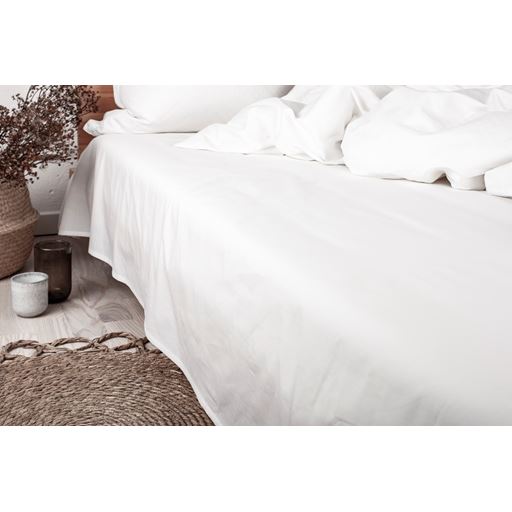 Night and Day Percale Glat Lagen, Hvid, 150x260 cm