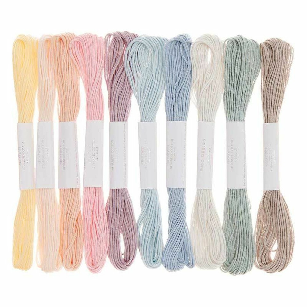 20 fils à broder en coton - pastel