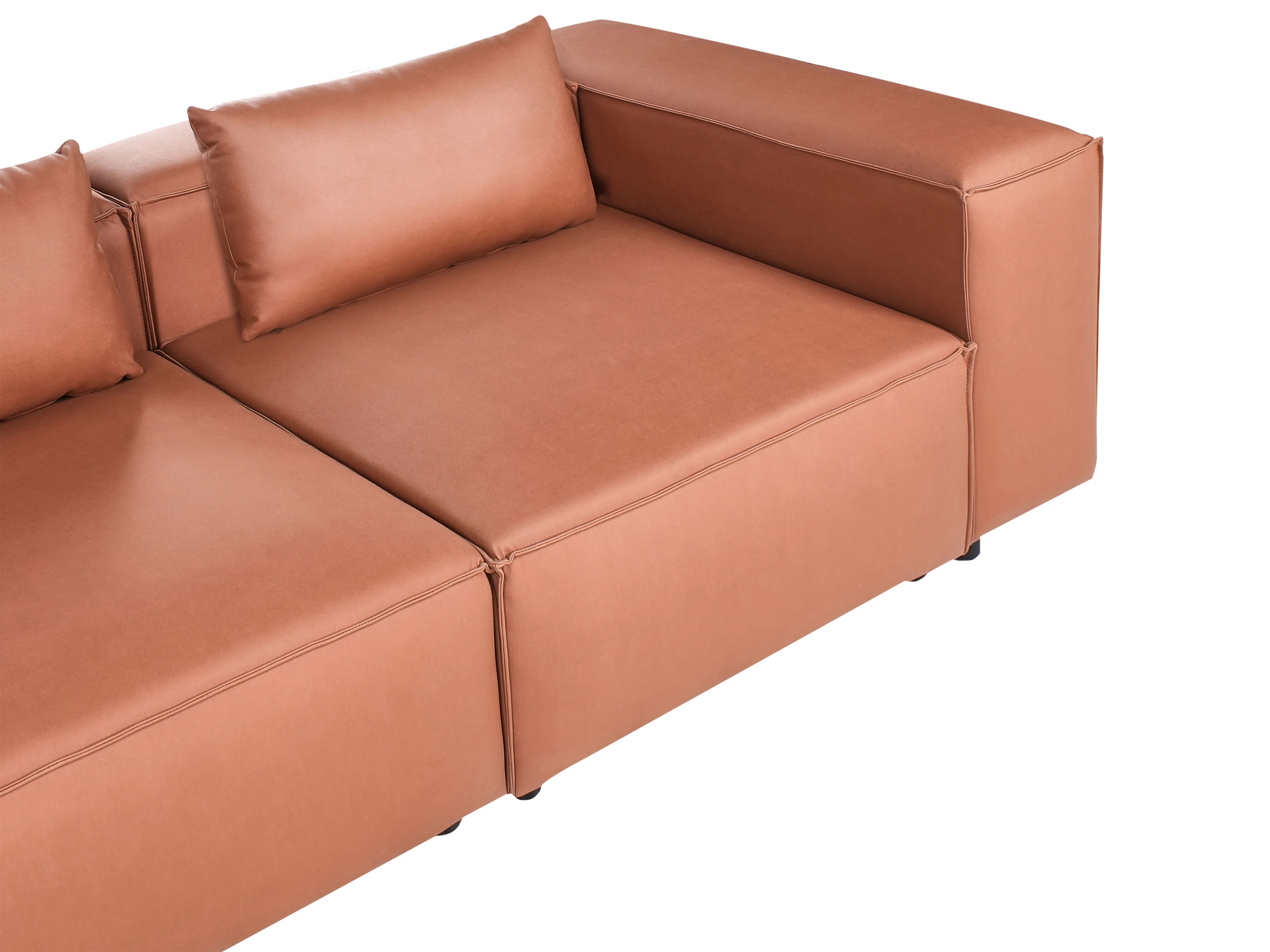 Modulaire bank 3-zits BRANDE Kunstleer Goudbruin