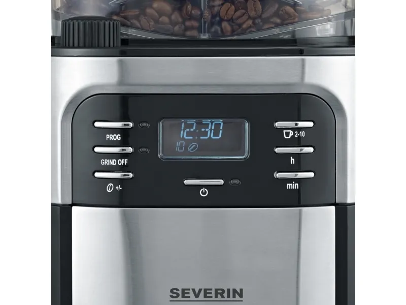 SEVERIN KA 4810 - Kaffemaskine - 10 kopper - rustfrit stål/sort