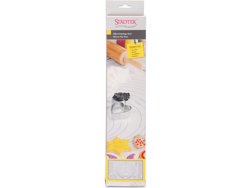 Städter Backmatte 60 x 40 cm 1 Stück, Weiss, 60 x 40 cm Silikon Unterlage zum Backen