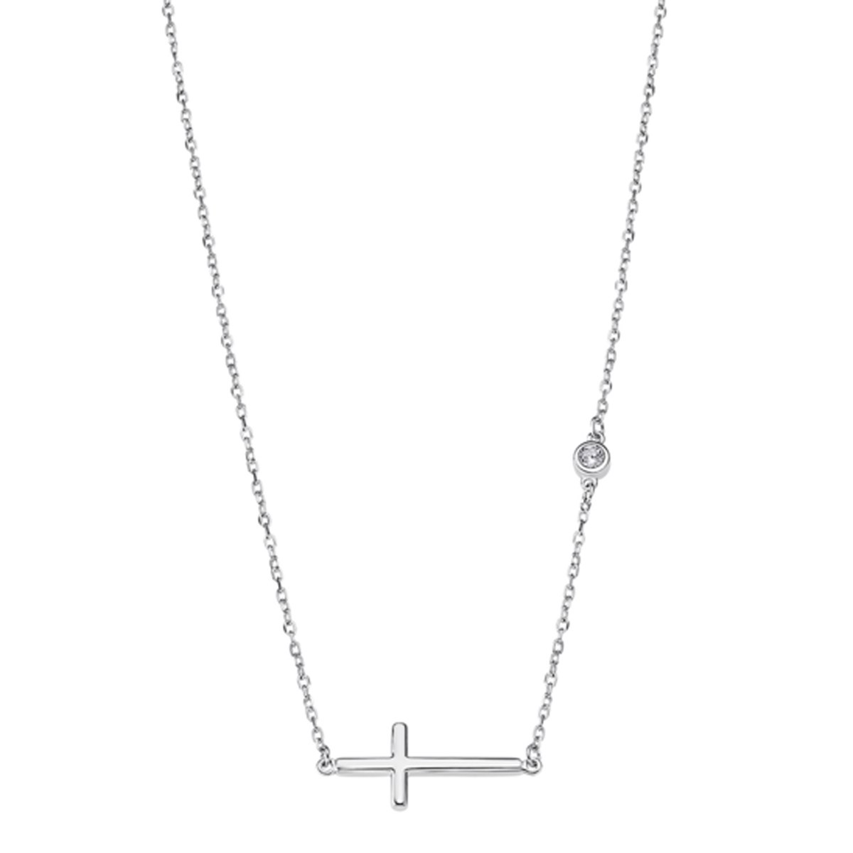 Collier Lotus silver croix