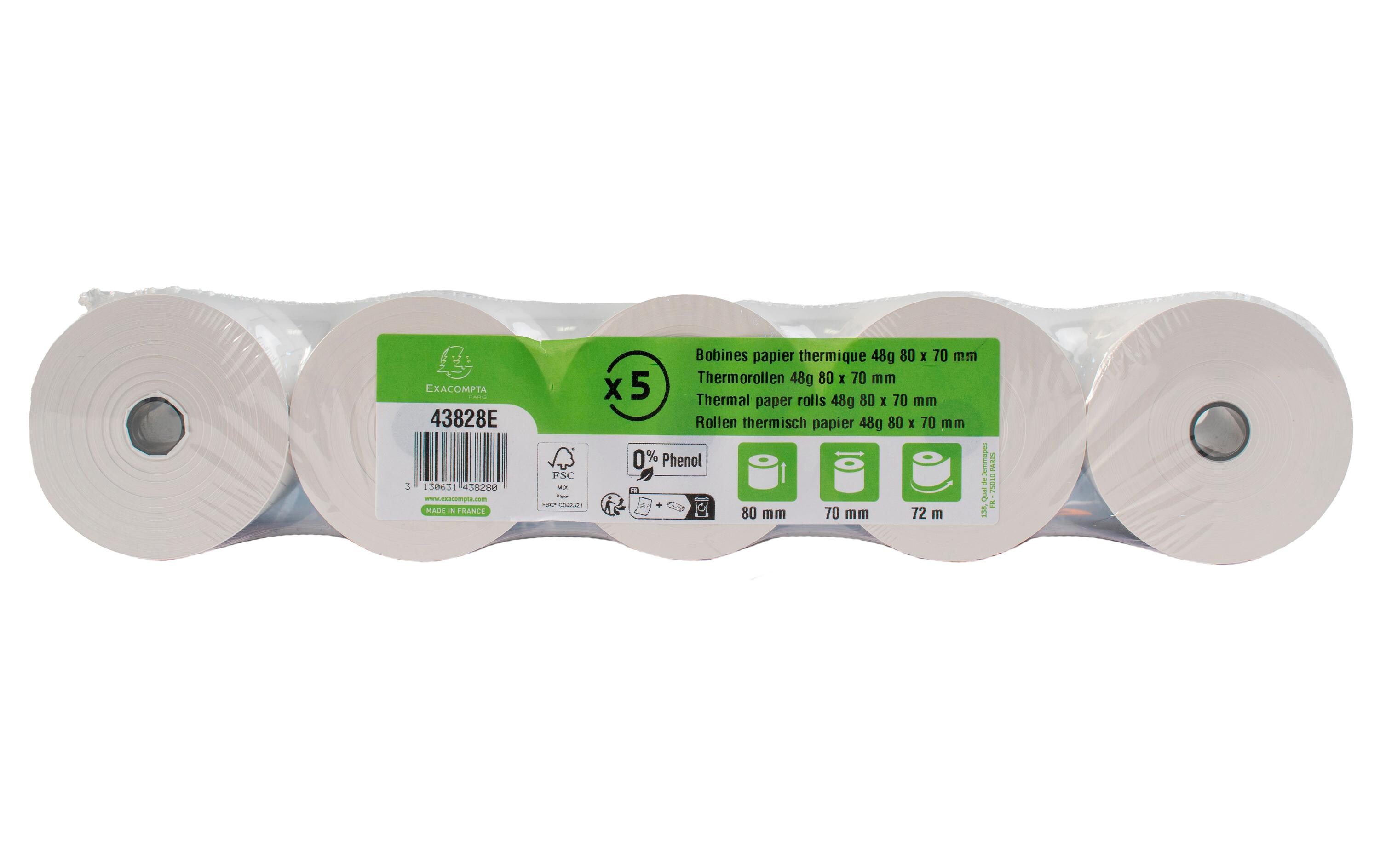 Thermo-Papierrolle 80x70x12mm, 72m, 5 StückAdditionsrollen