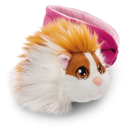 NICI Kuscheltier Meerschweinchen karamell-weiß 12cm im Körbchen malve