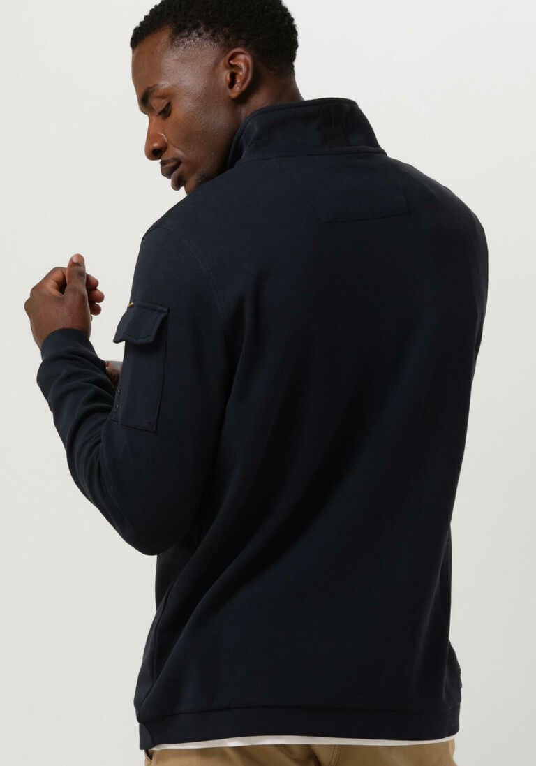 PME LEGEND donkerblauwe pme legend trui half zip collar interlock jersey