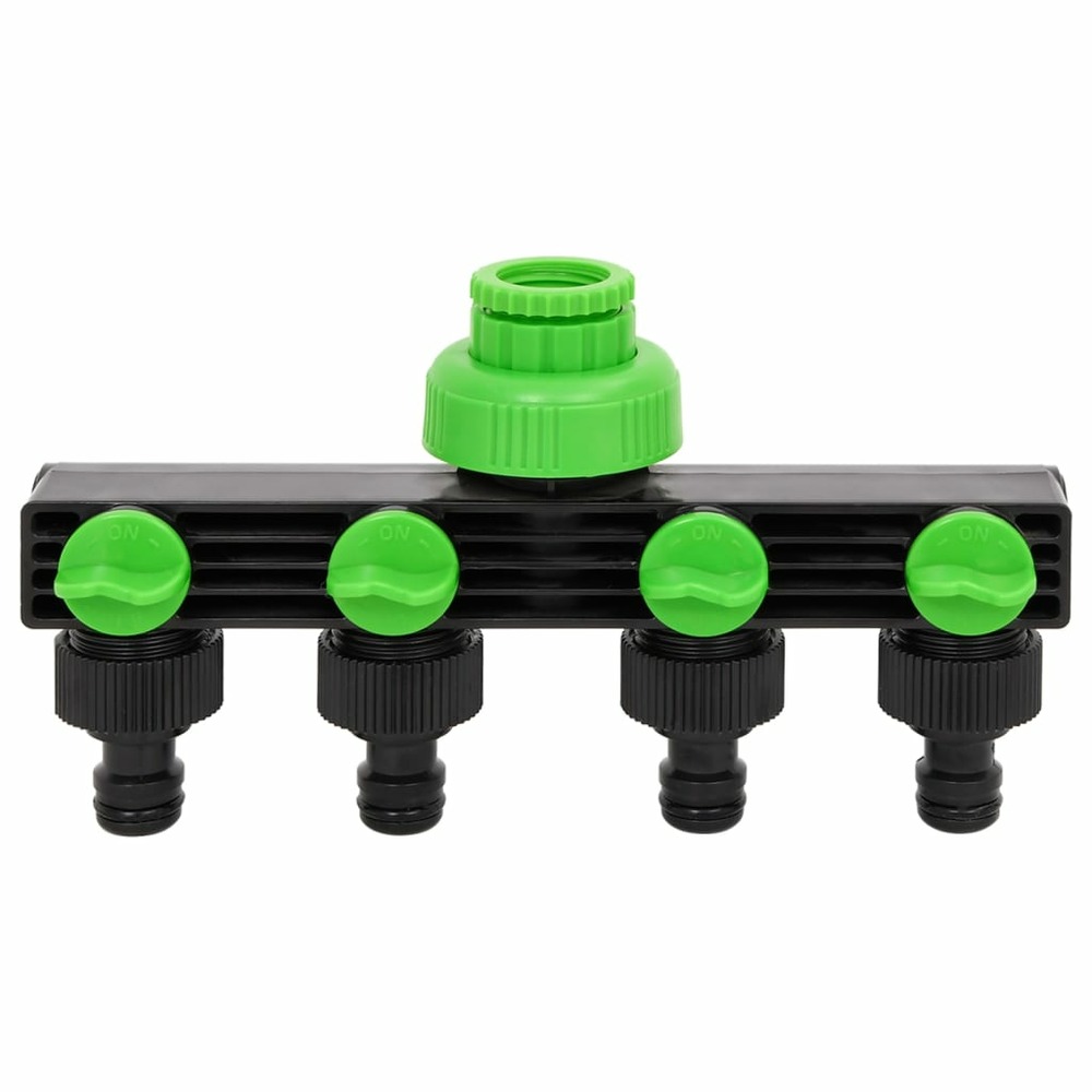 Adaptateur de robinet à 4 voies vert/noir 19,5x6x11 cm abs & pp