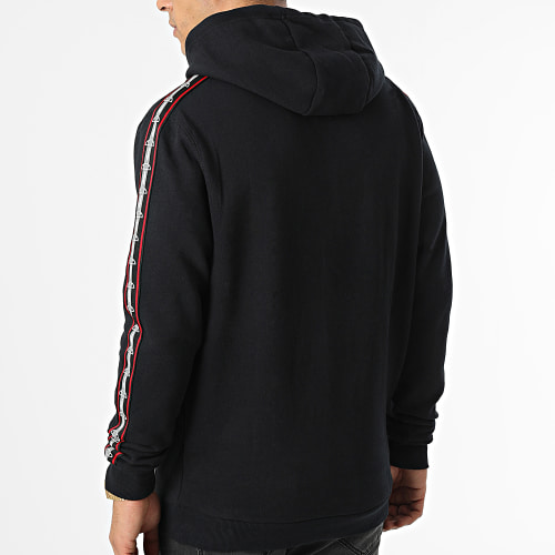Sweat Capuche A Bandes Stefan Noir Réfléchissant