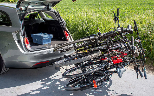 Eufab Fahrradträger Anhängerkupplung Amber IV für 4 Fahrräder, E-Bike geeignet