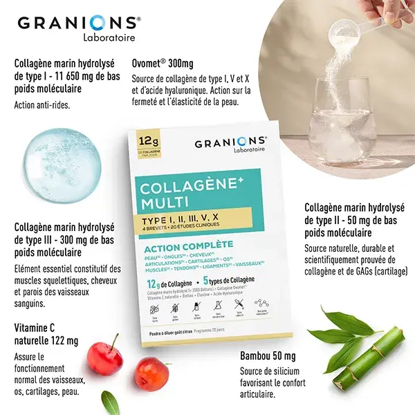 Granions - Multi Collagène + 5 Types de Collagene - 260g