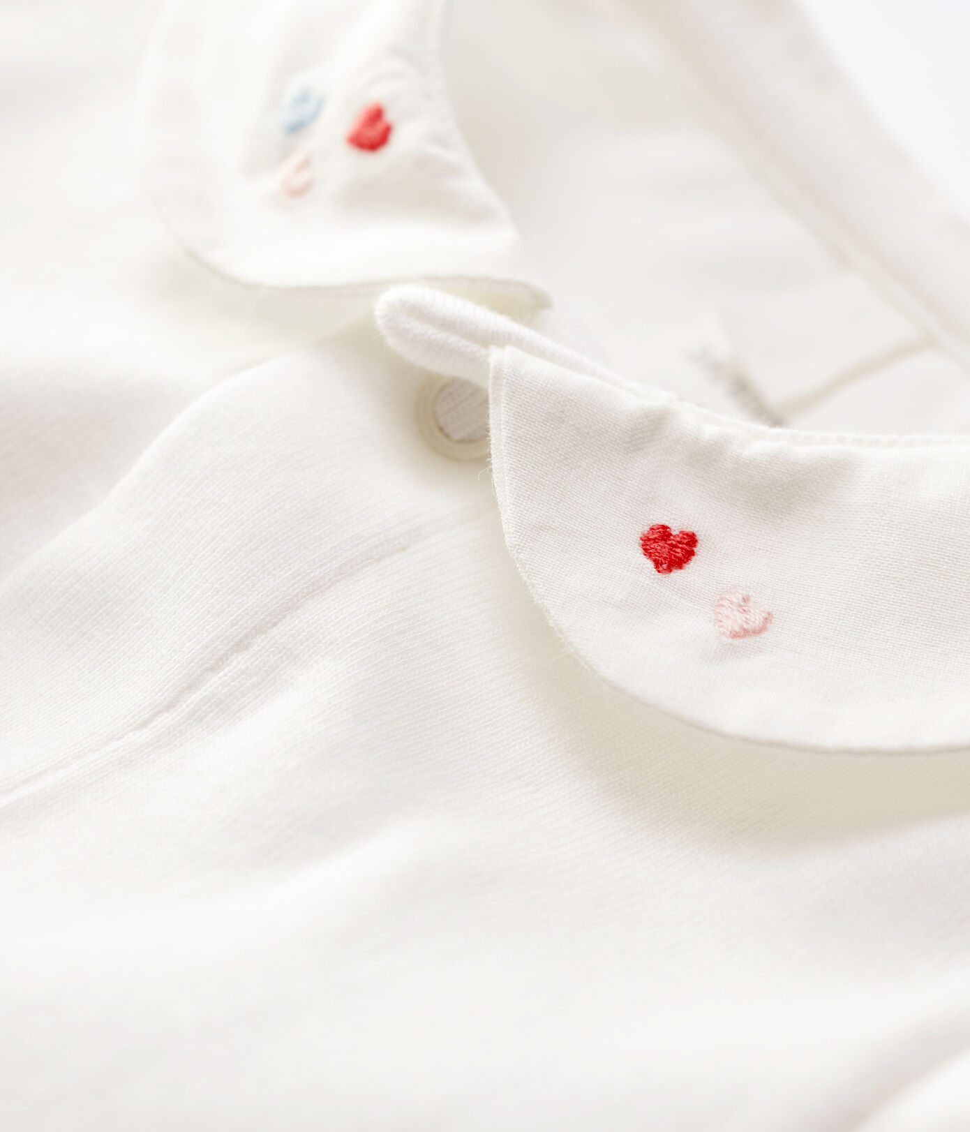 Body blanc à col bébé en coton biologique
