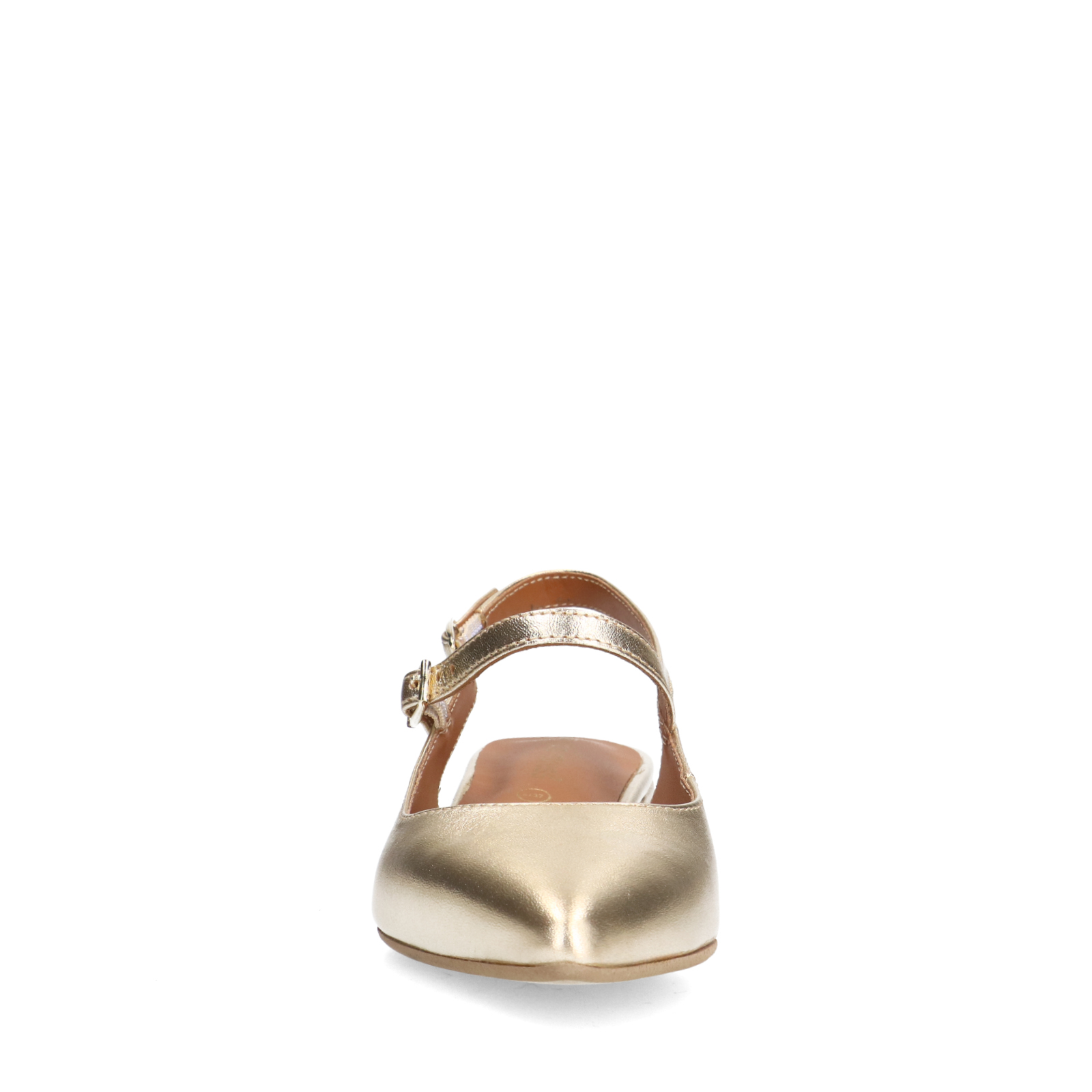 Gouden leren slingbacks