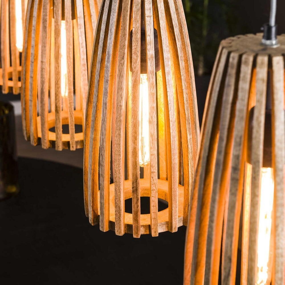 famlights | Feline hanglamp in natuurlijk licht E27 4-lichts