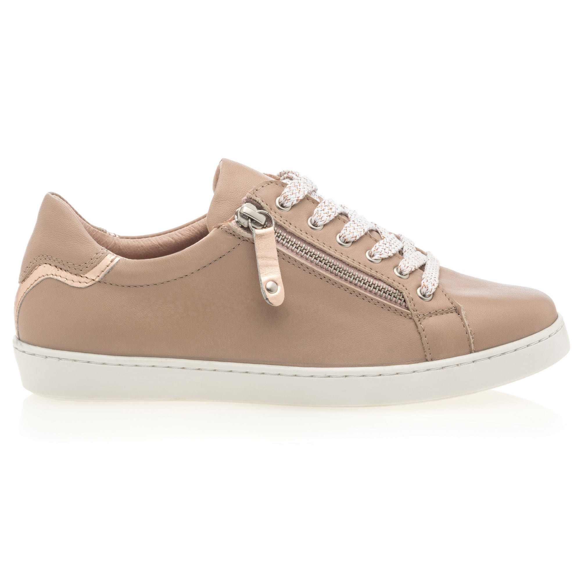 Baskets basses Femme en cuir rose