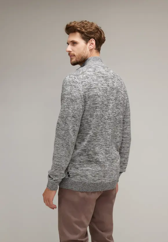 Mouliné Cardigan - stone grey melange