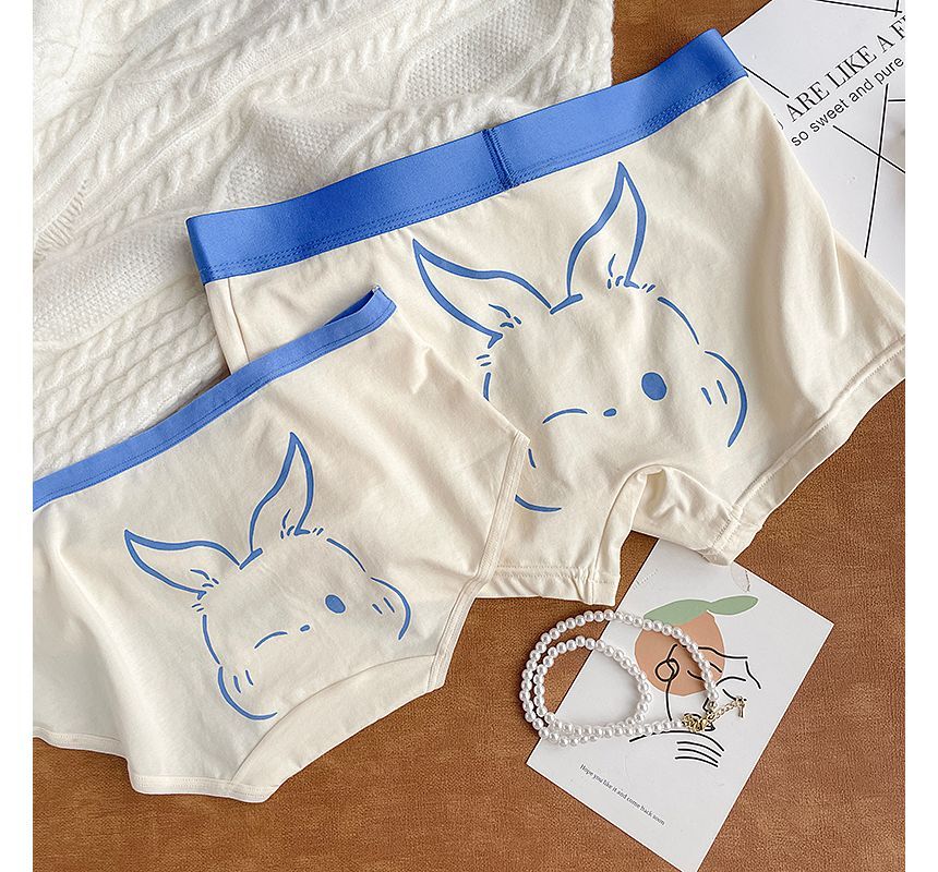 Pancherry - Matching set voor koppels: boxershort met patroonprint + panty