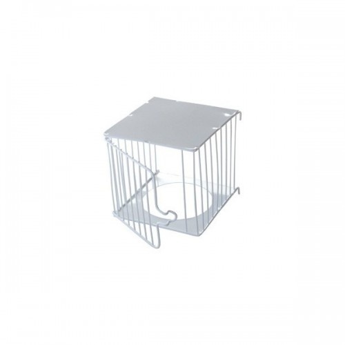 casinha de pássaros externa de metal branco