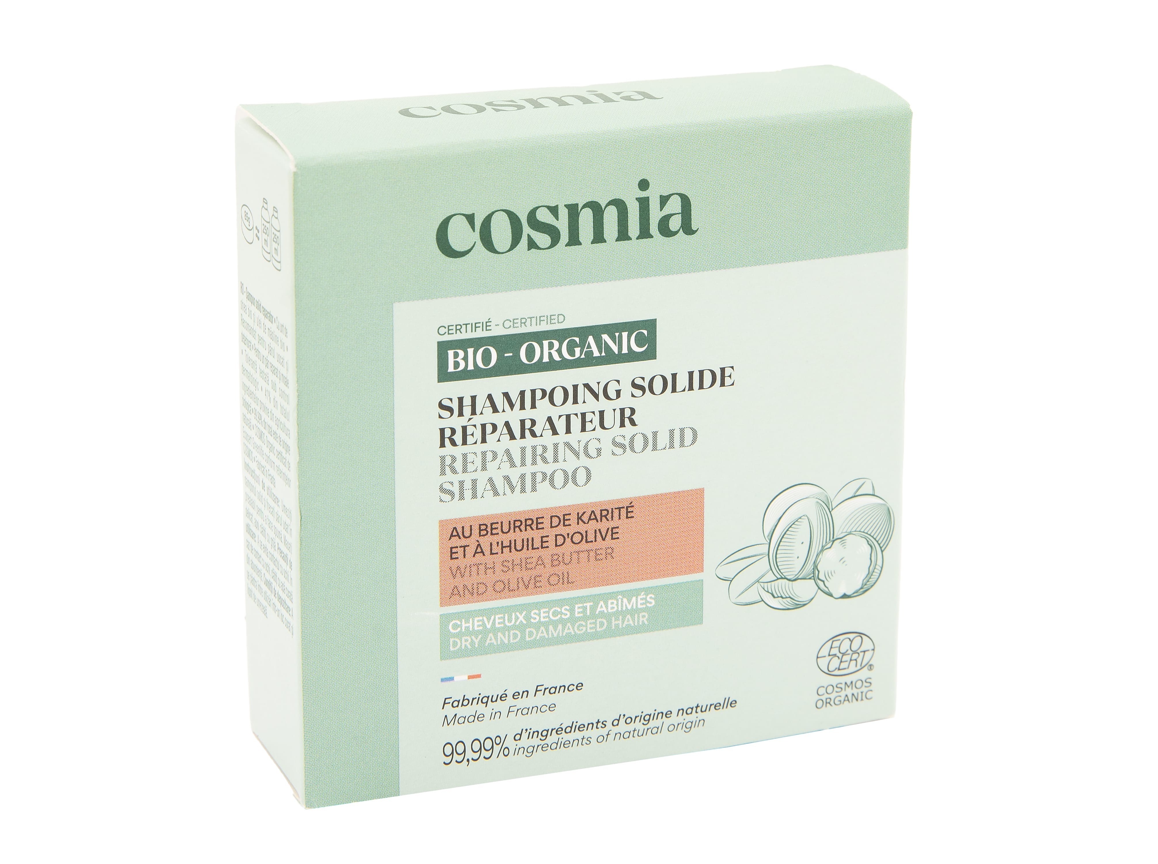 CHAMPÔ SÓLIDO COSMIA BIO REPARADOR KARITÉ E AZEITE 85G