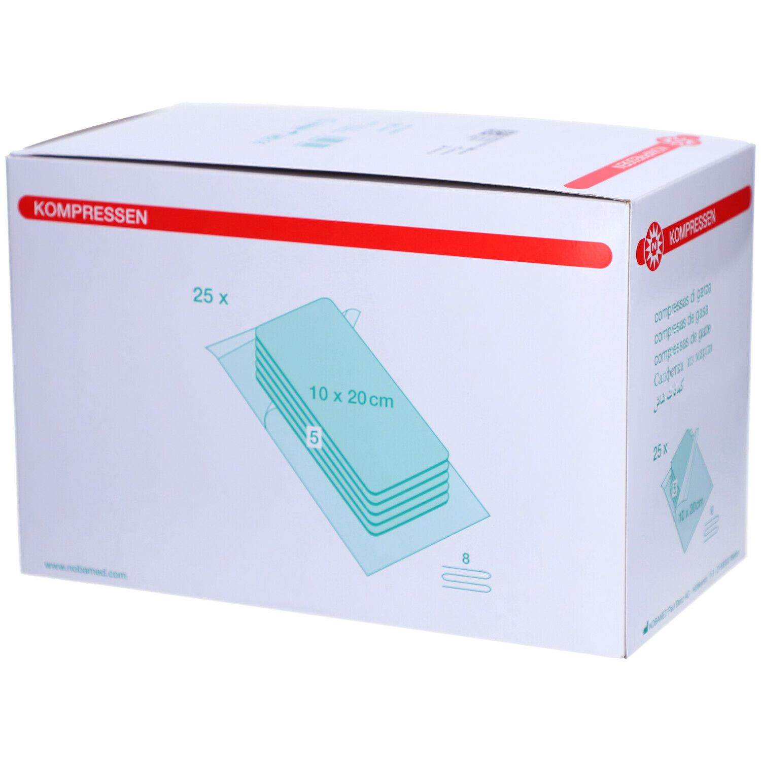 NOBA Mullkompressen steril 8- lagig 50 x 2 Stück 10 x 20 cm