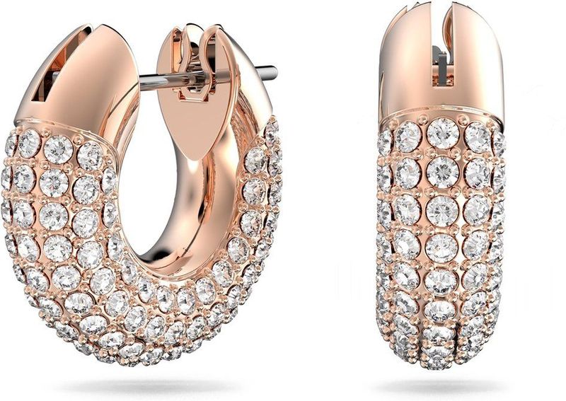 Swarovski - Dextera Oorringen - Wit - Ingelegde Kristallen - Gerhodineerd Metaal