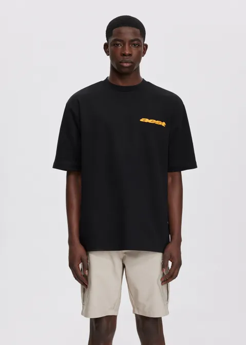 T-shirt met print aest zwart (ZWART)