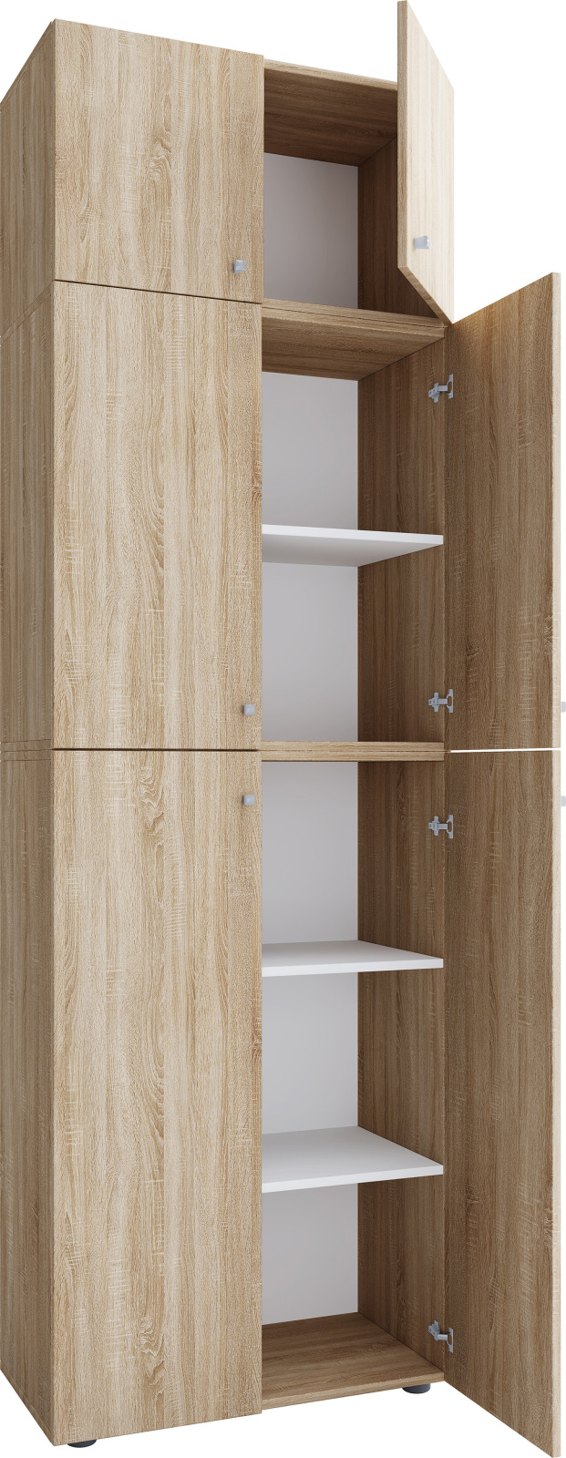Büroschrank LONA XXL - Sonoma Eiche - mit Drehtüren und Aufsatz - 223 cm hoch