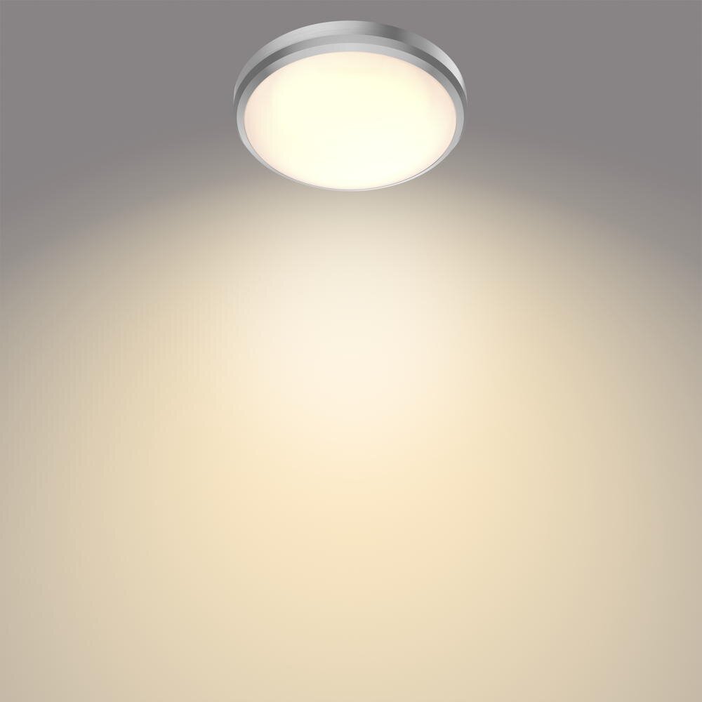 Philips LED plafondlamp Doris in nikkel, 6W, 600lm, IP44