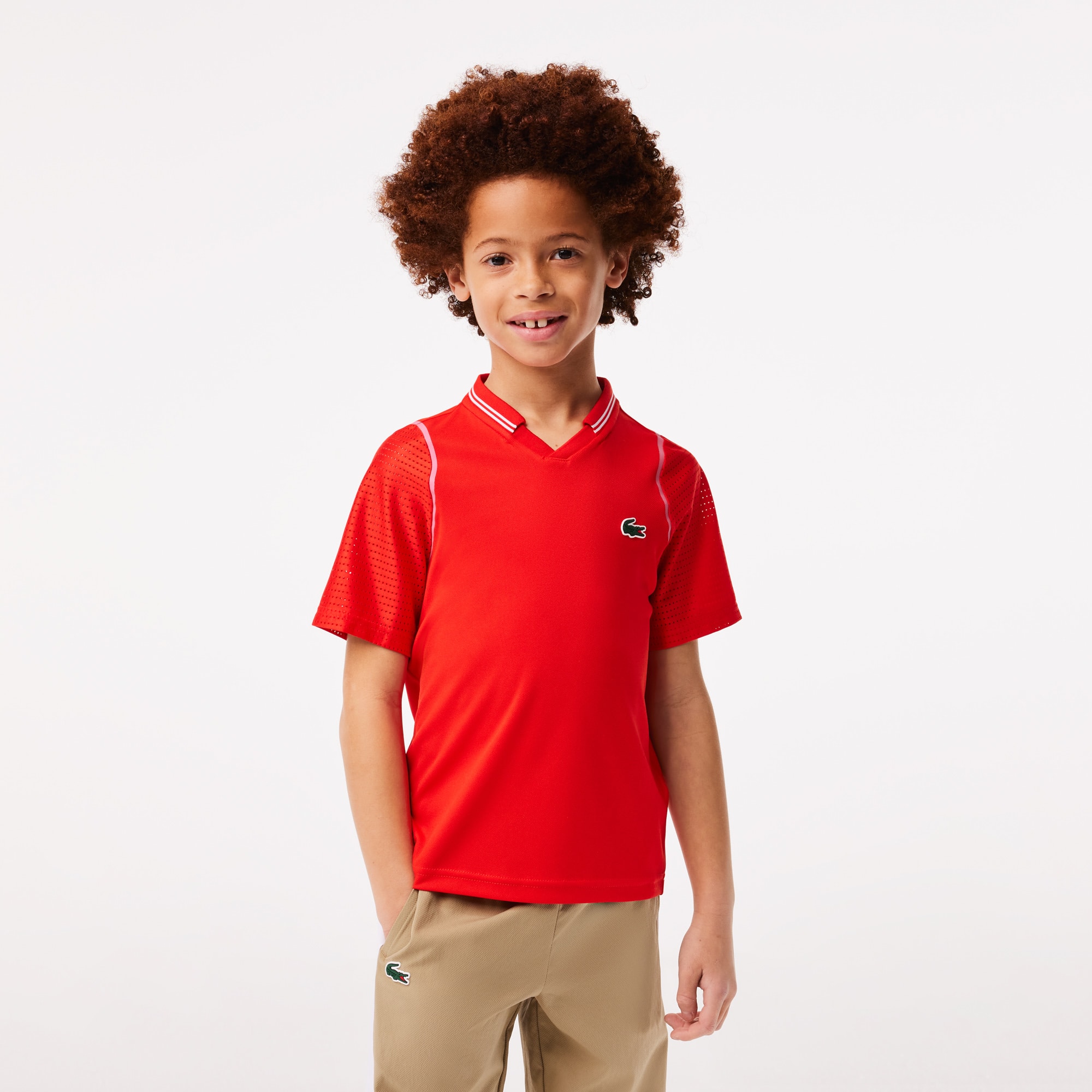 Polo garçon Lacoste Tennis x Daniil Medvedev ultra-dry Polos - Rouge - Lacoste - Garçon