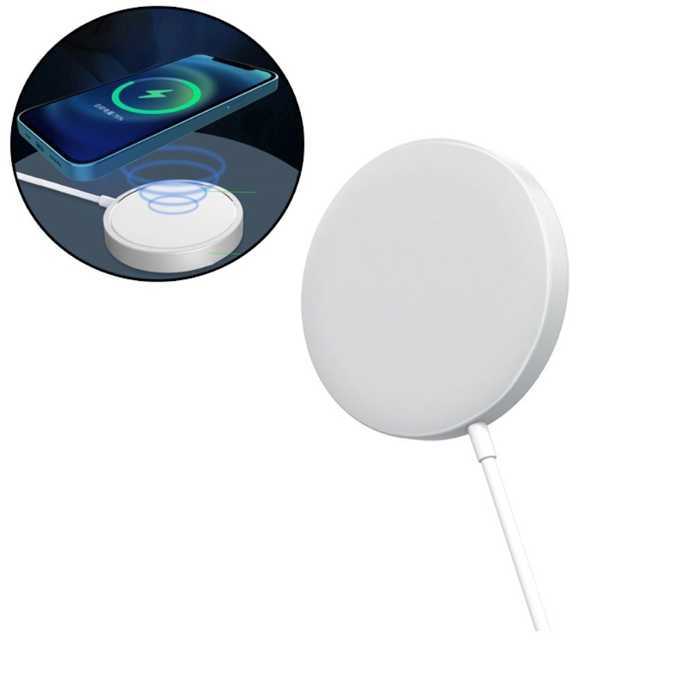 (1m) 15W USB C auf MagSafe Ladegerät Magnetischer Wireless Charger - Weiss