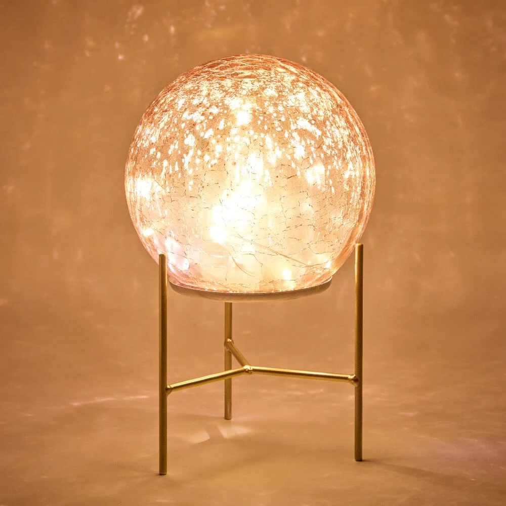 Boule Déco Led + socle doré
